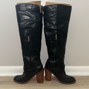 Boutique 9 Charissa High Distressed Leather Boots Sz 7.5